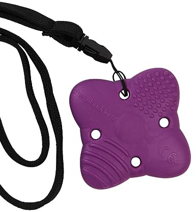 Sensory Direct Chewbuddy Super & Lanyard - Ayuda sensorial individual para masticar o dentición | para niños, adultos, autismo, TDAH, TEA, SPD, motor oral o necesidades de ansiedad | Morado