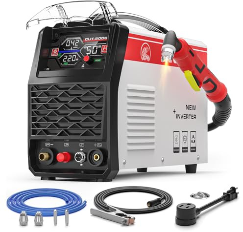 ANDELI Plasma Cutter,50A Heavy Duty Non-Touch Pilot Arc，3/4''Maximum Cut 110/220V，Upgraded LED Display，Exclusive ECO Mode，Expanded Plate Cutting,Rust Removal,PT/2T/4T