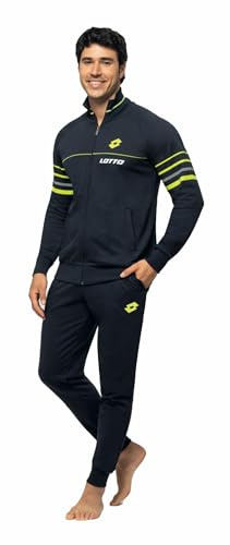 Lotto Tuta Uomo in Felpa Estiva - Completa e Sportiva - Morbida per il Tuo Massimo Comfort (1066 Blu, XL)