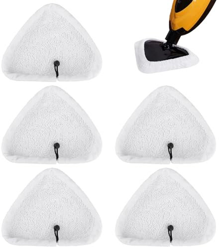 Lvefyti 5 Stück Dampfbesen Ersatztücher,Dreieckig Ersatzpads für Dampfreiniger Weiß Dampfbesen Bodentücher Steam Mop Pads für Dampfreiniger(22 * 28cm)