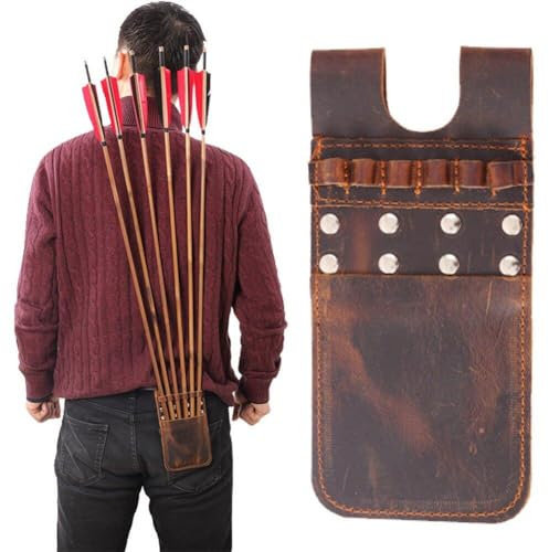 Luxylei Carquois De Poche Arrière en Cuir pour Tir À l'arc, pour Contenir 6 Flèches De Hanche, Accessoires D'équipement d'arc De Chasse