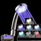 Pomme de douche LED avec 7 couleurs changeantes, économie d'eau, pommeau de douche haute pression, alimenté par l'eau, pour salle de bain