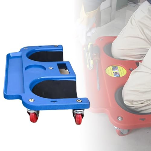 DKPLOE Genouillere Travaux sur roulettes Facile À Déplacer Structure Légère Genouillère Travail Protection des Genoux Forte Capacité de Charge Convient pour La Réparation(Bleu)