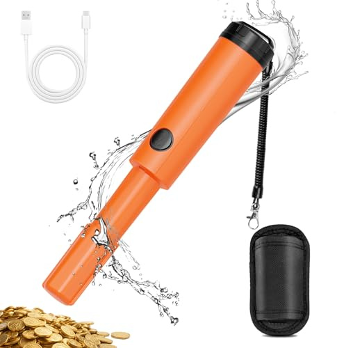 Dmyond Metal Detector Pinpointer Rechargeable, 3Adjustable Sensitivity, IP68 Waterproof Handheld Pin Pointer Wand, High Sensitivity Detection, 800mAh Battery – Treasure Hunting Tool for Adults & Kids