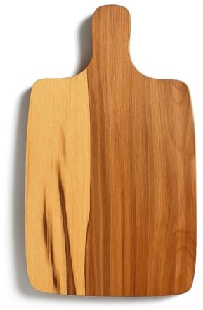 Skärbräda av massivt oljat bokträ – träbräda med handtag – dubbelsidiga hackbrädor i olika storlekar – köksbrädor för bröd (set om 3 (38,5 x 22 x 1,5 cm))