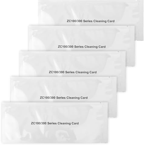 5pcs ID Card Printer Cleaning Cards, Single-Use Printer Cleaner Card Kit Compatible with Zebra ZC100 ZC150 ZC300 ZC350, Replaces 105999-311