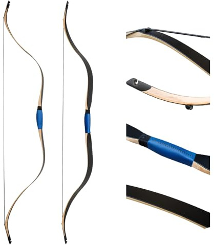 PMZ Archery 58 Recurve Ming Bow Traditional Laminated Hunting Horse Bow for Adults Youth Beginners Enthusiasts (35LBS)