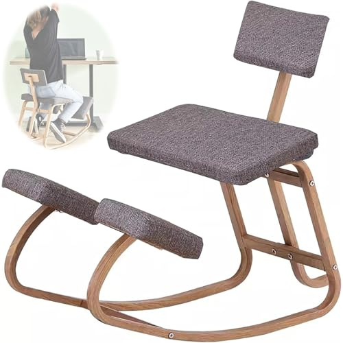 Taburete de rodillas ajustable con ruedas de freno para mejorar la postura, alivio del dolor de espalda y cuello, ideal para uso doméstico y de oficina