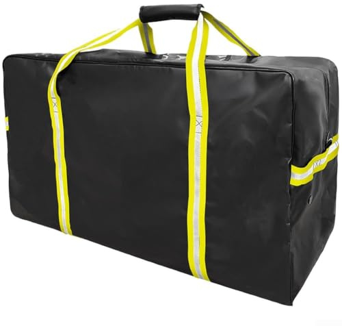 Bolsa de equipo de hockey sobre hielo, bolsa de viaje grande de malla de PVC con ventilación, 30.7 x 16.1 x 14.2 pulgadas, para casco de patines entrenamiento de equipo de protección (amarillo)