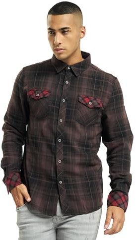 Brandit Duncan Check Shirt Long Sleeve, Farbe: Brown-blac, Größe: M