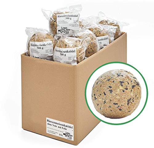 Paul´s Mühle Riesen-Meisenknödel, Ergänzungsfutter für Wildvögel, ohne Netz im Karton, 16 Stück (16 x 500 g)
