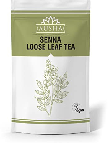 Ausha Organic Senna Tea Leaves 100g - Constipation Relief - UK Certified Organic by Soil Association - Laxative - Digestion,Cleanse, Caffeine Free, Detox