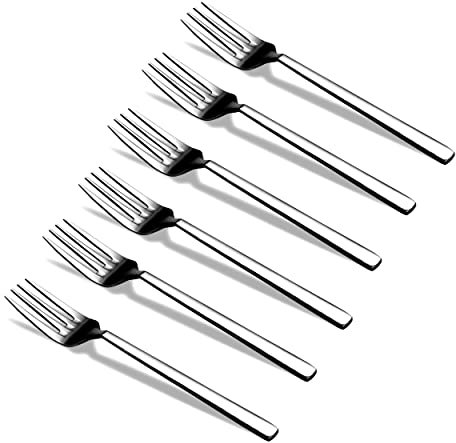 CAMRI Cake Forks - Mini Fork for Dessert, Pastry, Fruit & Salad, Stainless Steel Small Forks Pack of 6, 5.3 Inch, Cutlery Starter for Home Kitchen & Restaurant (C62 – Set of 6)