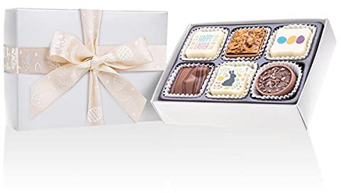 Boîte de chocolats de Pâques L | 6 Chocolats | Assortiment | Praliné | Cadeau | Offrir | Luxe | Premium | Boite | Femme| Homme | Saint Valentin | Pâques | Easter | Lapin