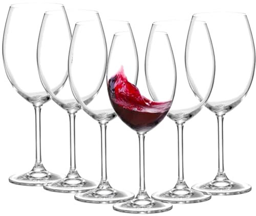 Cosecha Privada 6 Copas de Vino Tinto y Blanco - Envío 24H - Perfectas para Uso en Casa, Restaurante y en Fiestas, Ligeras y Resistentes - Enviado (6 Copas 47 cl - vino)