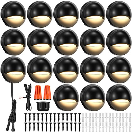 Tuanse 18 Pack Low Voltage LED Path Light, Outdoor Waterproof Garden Light for Yard Patio Pathway Decor, 2.5W, 2700K, 12-36V, Black