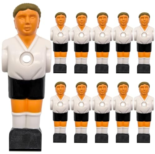 eyepower 11 Football Table Figures 16mm - Germany White Black - Table Foosball Kicker Figures - Table Soccer Game Accessories Football Table Replacement Parts Table Football Figures Kicker Table