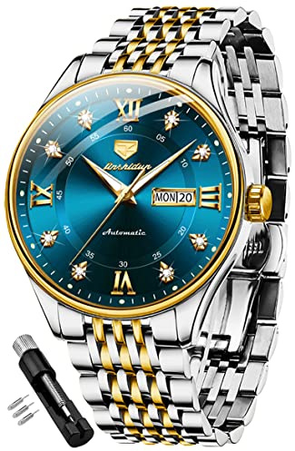 OLEVS Men's Watches with Leather Strap, Classic Luxury Wrist Watch for Men, Waterproof Elegant Analog Casual Minimalist Simple Wrist Watch for Men