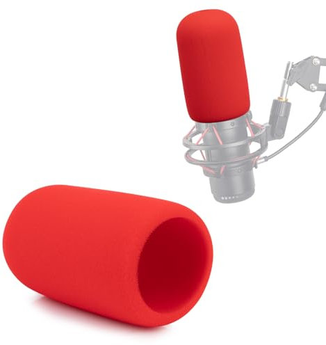 YOUSHARES HyperX Quadcast Filtre Anti-Pop - Mousse Bonnette pour Microphone HyperX Quadcast S Anti Vent pour Bloquer Les Plosifs （Rouge）
