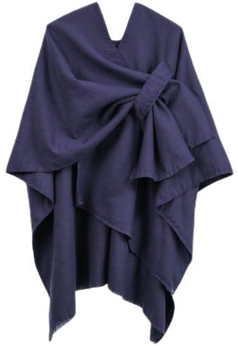 Ehuihuan Poncho Mujer, Capa Mujer Invierno Elegante, Bufanda de Cardigan Talla Única, Poncho Estola, Dama de Capa Reversible, 130x150cm (FR/ES, Letras, Talla única, Regular, Regular, Azul marino)