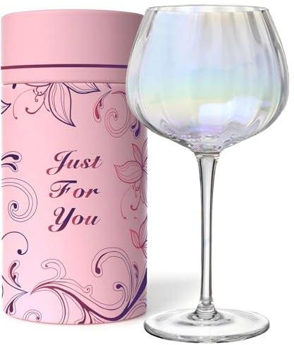 WOWATSCREAM Wine Glasses,Rainbow Crystal Drinking Glass,18 Oz Glassware Household Tall Wine Cups for Tasting, Birthday, Anniversary or Wedding, Birthday Gifts Mothers Day Gifts for Women