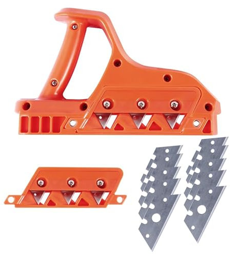 Outil à chanfreiner pour cloison sèche avec lames de 45° et 60° – Coupe-plaques de plâtre, coupe-plaques de plâtre, rabot à bois et outil de coupe de tôle | Comprend 10 lames pour cloison sèche, bois