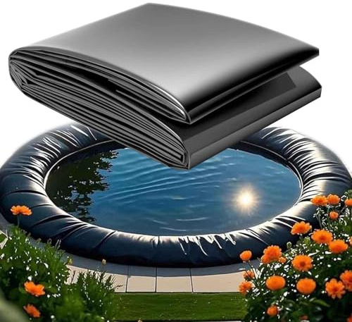 Revestimiento de estanque de polietileno de alta densidad resistente para peces y koi, membrana negra duradera de 5 mm para cascadas de jardín, 3 x 6 m, lámina protectora impermeable
