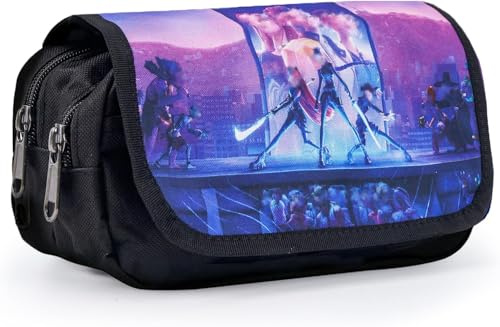Dhqkqg Estuche para lápices con 3 compartimentos, estuche para lápices de gran capacidad, estuche de lápices de anime, estuche con cremallera, estuche para los fans de K-pop, niños y estudiantes