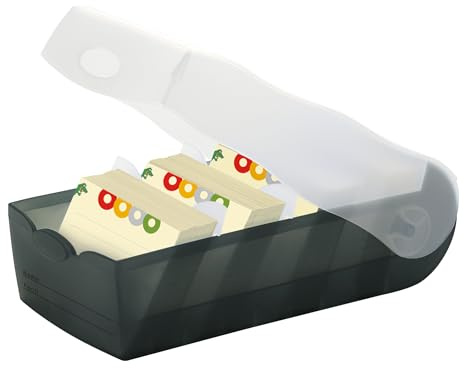HAN 1x inlärningskortlåda CROCO transparent/svart DIN A8 5-fack-System