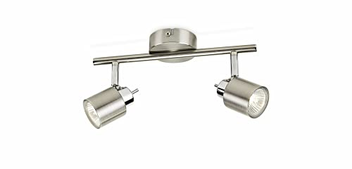 Philips Meranti Spotlight - 2 huvuden, Nickel, 2x35W, 230V, Ej Dimbar, Ljuskälla medföljer ej