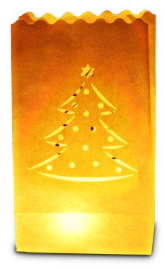 Candle Bags UK Candle Luminary Bags (Pack of 10) - Christmas Tree