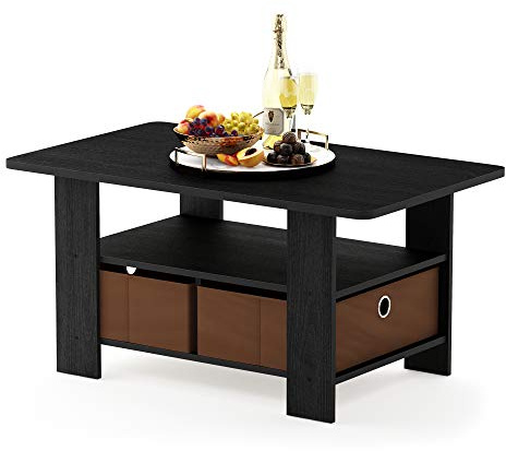 Furinno Andrey Couchtisch mit Schublade, Americano/Mittelbraun