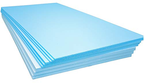 XPS Foam Insulation Boards 1200 x 600 x 20mm - Qty-5 - Coverage 3.6m2 - Electric and Water Underfloor Heating Tile Laminate Underlay Thermal Extruded Polystyrene Insulation Sheets