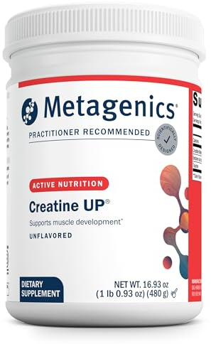 Metagenics Creatine UP – Creatine Monohydrate + Betaine & Taurine – Boost Muscle Strength, Support Recovery & Brain Function – 60 Servings, 16.93 oz – Unflavored Powder – Non-GMO, Gluten-Free