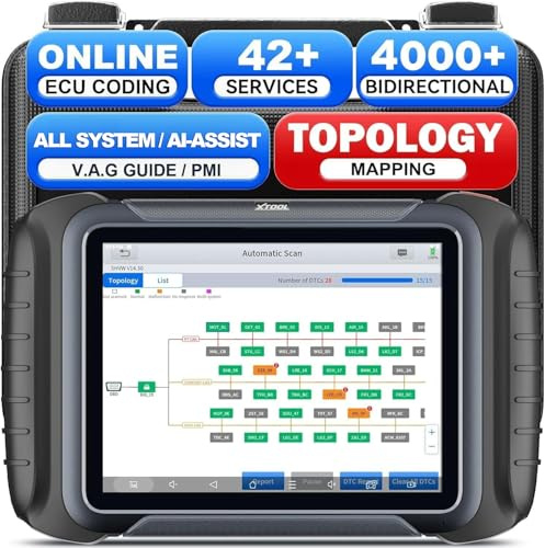 XTOOL D8S Scanner OBD2 Diagnostica Assistita dall'IA, Diagnosi Bidirezionale Professionale in Italiano, Mappatura Topologica, Codifica Online, Sistema Completo, 42+ Servizi, V.A.G, PMI, 3 Anni Agg.