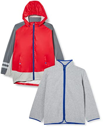 Playshoes Giacca funzionale impermeabile 3 in 1, Giacca antipioggia impermeabile Unisex - Bambini e ragazzi, rosso, 140