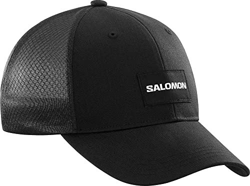 Salomon Trucker Unisex Gebogene Kappe Trail Running Wandern MTB Lauf, Auffälliger Style, Vielseitiger Einsatz, Atmungsaktiver Komfort, Schwarz, L/XL