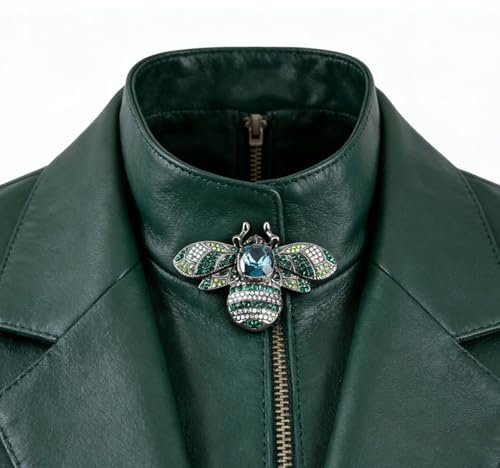 Spilla Gioielli Retrò a Forma di Ape - Moda Conchiglia di Perle, Regali Alla Moda per Donna, Lega Attraente Con Strass Decorativi, Ornamento per Abito (Blu)