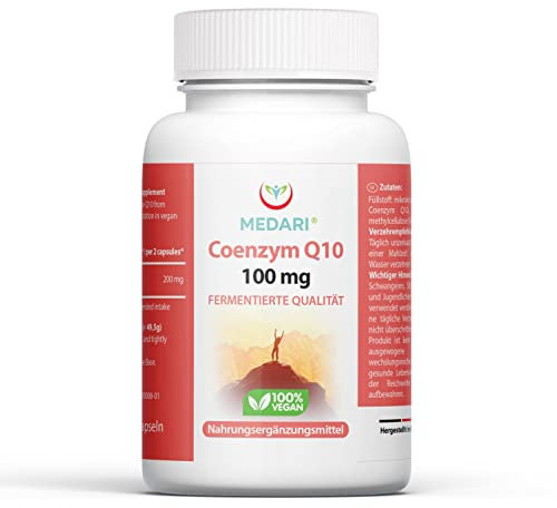 Coenzym Q10 100mg 120 Kapseln für 4 Monate aus Pflanzlicher Fermentation Premium-Wirkstoff ohne Zusatzstoffe Coenzym Q10 ist wichtig für jede Zelle