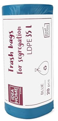 D.RECT Bolsas de Basura de Plástico para Reciclar, Azul, 35L, 20 Unidades