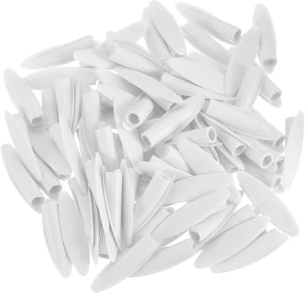 sourcing map 50Stk Kunststoff Taschen Loch Dübel 9mm Schräges Loch Kappen für Tasche Loch Lehre Holz Bearbeitung Werkzeug Zubehör Weiß