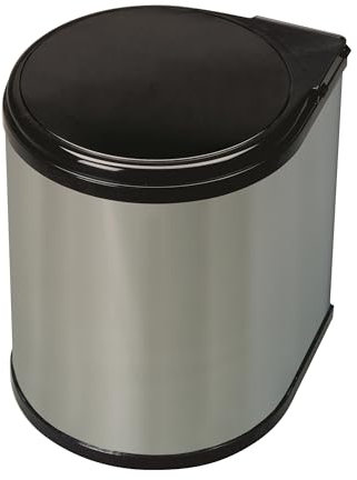 Victory Einbau-Abfallsammler rund 13 Liter Edelstahl Gestell in schwarz