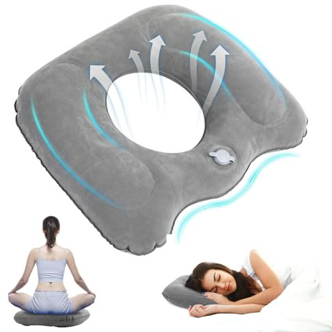 1 PcsCojín Ortopédico Inflable, Cojin Coxis Cojin de Asiento OrtopedicoCojin Hemorroides, Cojín de Asiento de HemorroidesCojin Silla Oficina Cojín para Coxis Escritorio Silla Ruedas Asiento Coche