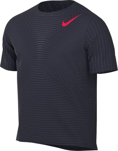 Nike Aeroswift Dri-Fit ADV Kurzarm-Laufoberteil Für Herren, Obsidian/Bright Crimson, HJ3377-451, XL