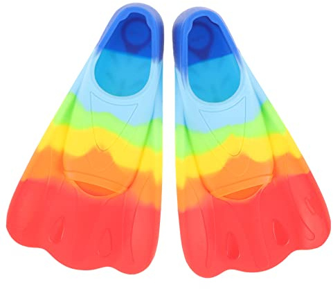 Happyyami Boy Girl Swimming Fins Lightweight Silicone Diving Fins for Boy Girl Open Heel Design for Snorkeling and Training Comfortable Fit for Beginners