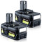 2 Pack 5.5Ah 18V P108 Li-ion Replacement for Ryobi Battery 18V Compatible with Ryobi Battery P108 P104 P105 P106 P107 P2000