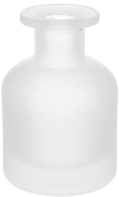 OHEETU 150ML/5OZ Empty White Frosted Glass Diffuser Bottles Refillable Aromatherapy Jars Essential Oil Perfume Storage Container DIY Fragrance Diffuser Holders Accessories