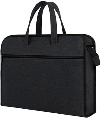 Document Bag Oxford Zippered File Bag with Handle Waterproof Portable Briefcase Office Laptop Bag File Tote Bag for Carrying Paper Laptop Files Books (Grey)