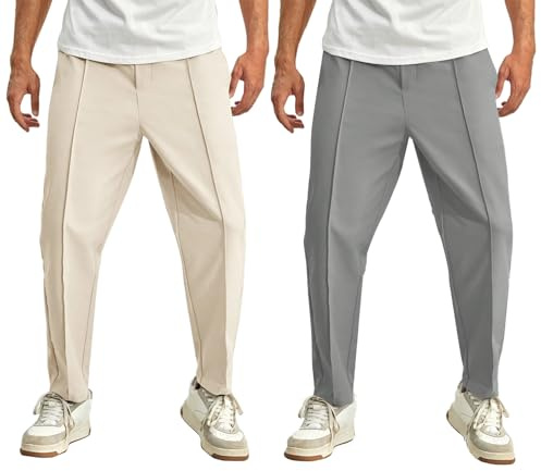 Lymio herrbyxor, normal passform, fritidsbyxor (TP-89-92), Beige-grå, M