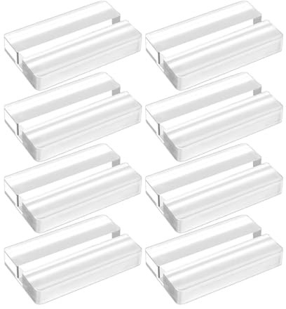 Sosoport Présentoirs Porte-Cartes de Table en Acrylique Transparent 8 Pcs, Supports Multifonctions pour Cartes de Visite, Marque-Places et Numéros de Table, Base Stable pour Événements,